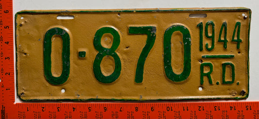 1944 Dominican Republic #O-870 Official License Plate