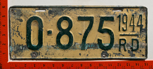 1944 Dominican Republic #O-875 Official License Plate
