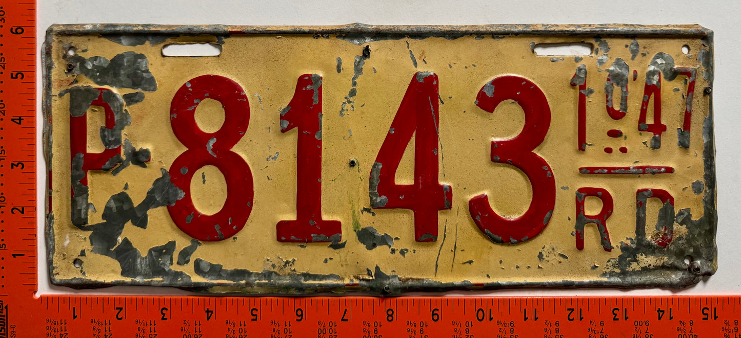 1st half 1947 Dominican Republic #P-8143 Public License Plate