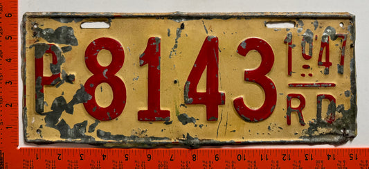1st half 1947 Dominican Republic #P-8143 Public License Plate
