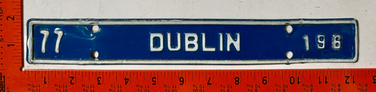 1977 Dublin, Virginia #196 License Plate