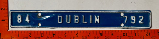 1984 Dublin, Virginia #792 License Plate