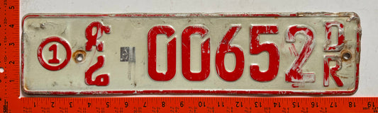 undated Ethiopia #00652 D/R Taxi License Plate