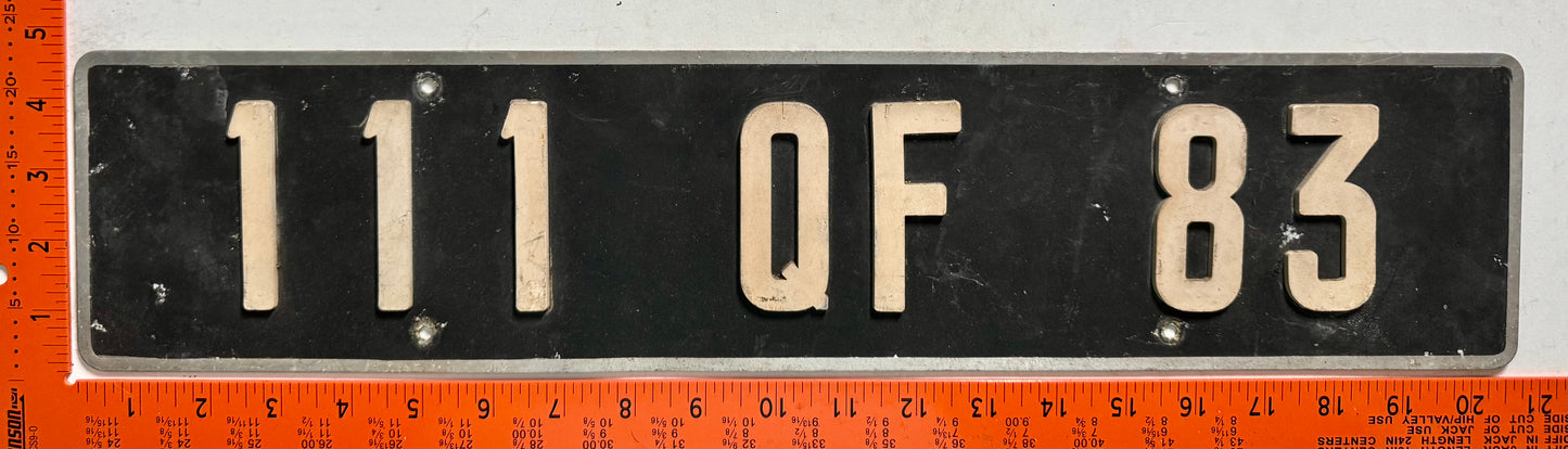 undated France #111 QF 83 Passenger License Plate