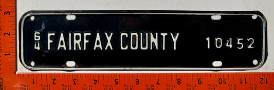 1964 Fairfax County, Virginia #10452 License Plate