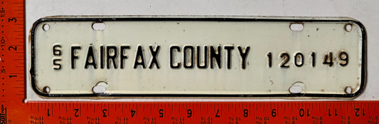 1965 Fairfax County, Virginia #120149 License Plate