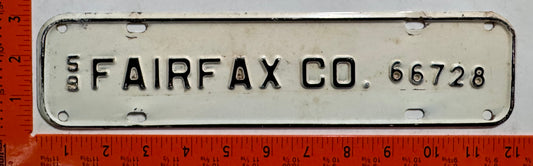 1959 Fairfax County, Virginia #66728 License Plate