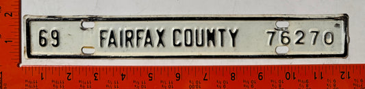 1969 Fairfax County, Virginia #76270 License Plate