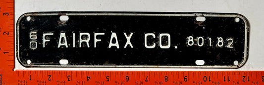 1960 Fairfax County, Virginia #80182 License Plate