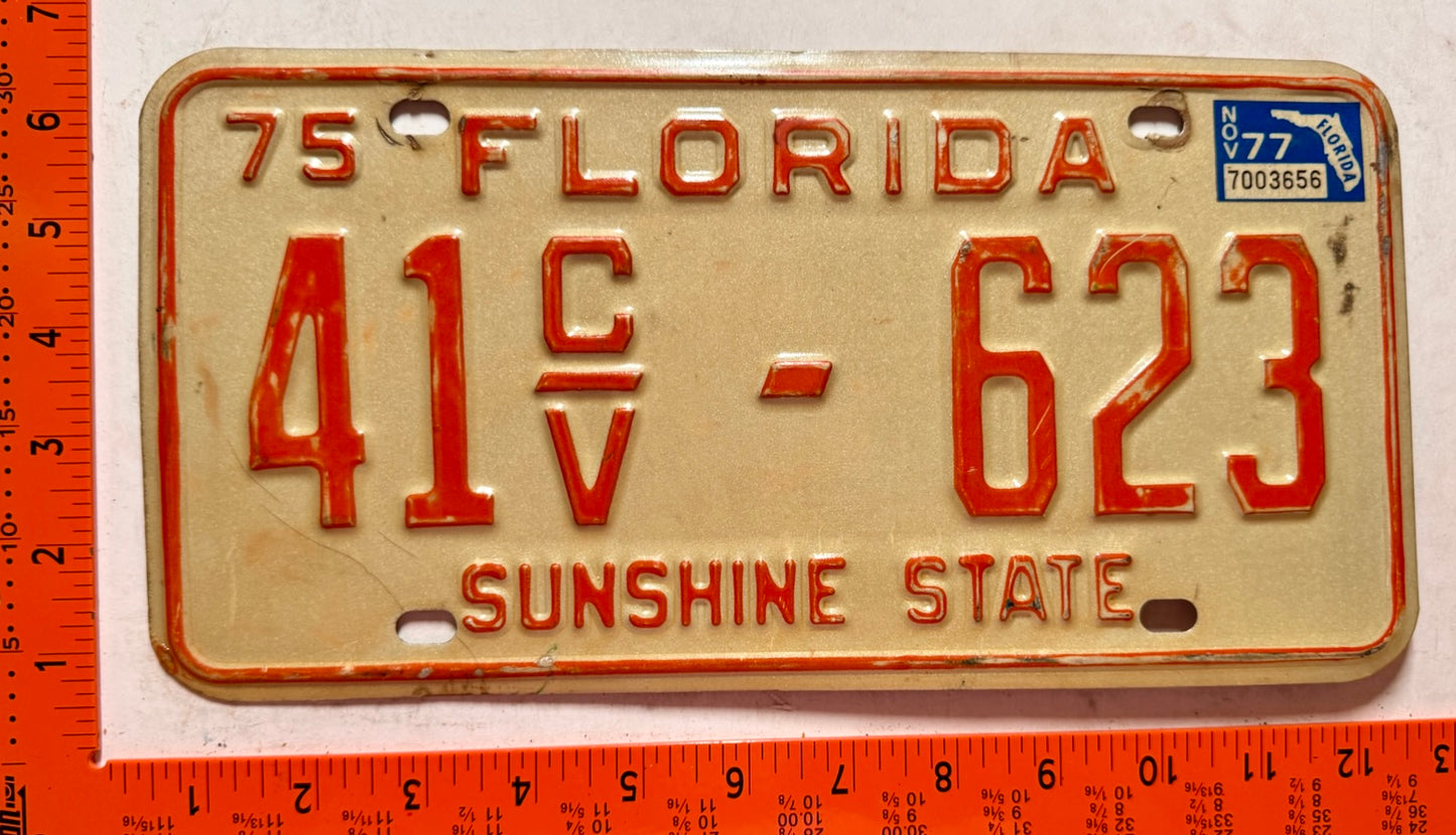 1977 Florida #41CV-623 Commercial License Plate