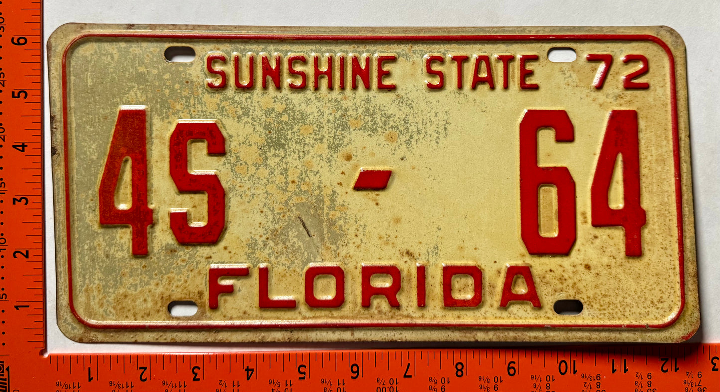 1972 Florida #4S-64 Bus License Plate