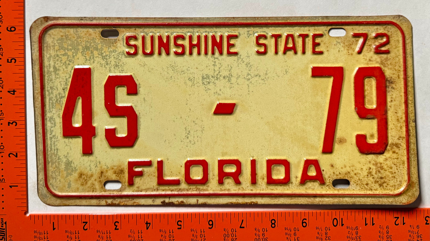 1972 Florida #4S-79 Bus License Plate