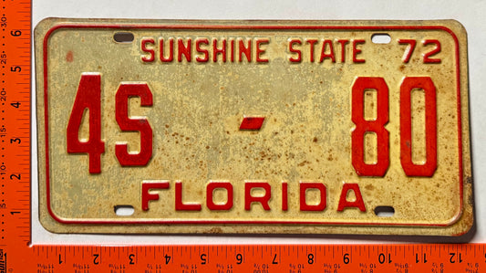 1972 Florida #4S-80 Bus License Plate