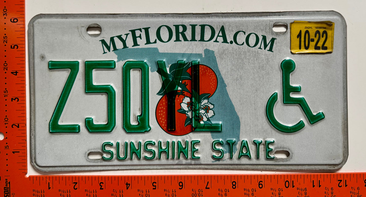 2022 Florida #Z5QYL Handicapped License Plate