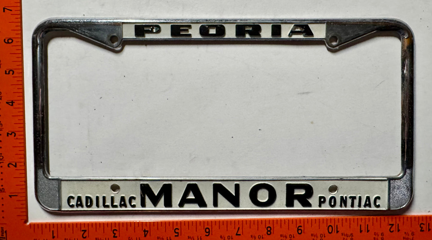Manor Cadillac Pontiac, Peoria, Illinois License Plate Frame