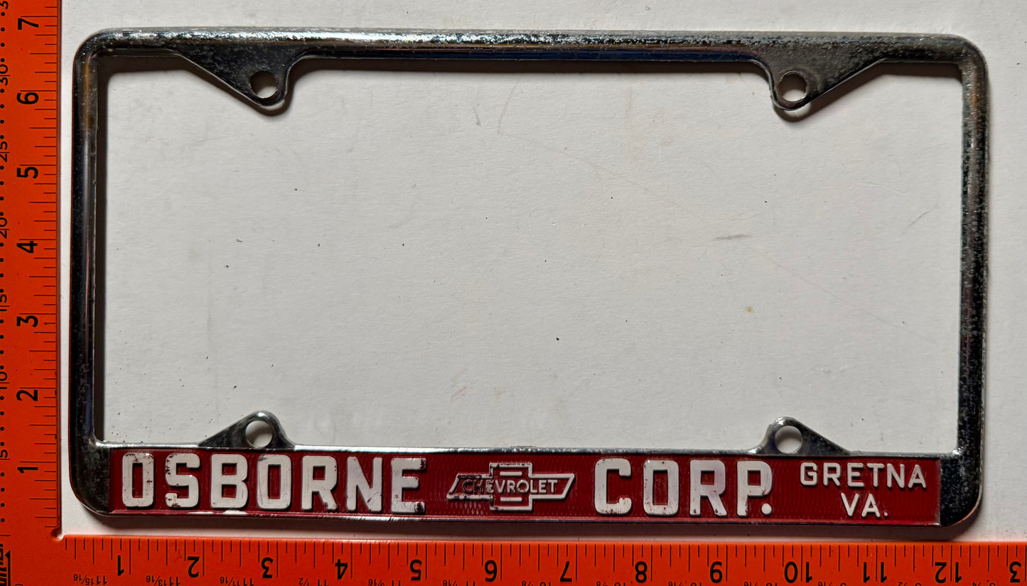 Osborne Chevrolet, Gretna, Virginia License Plate Frame