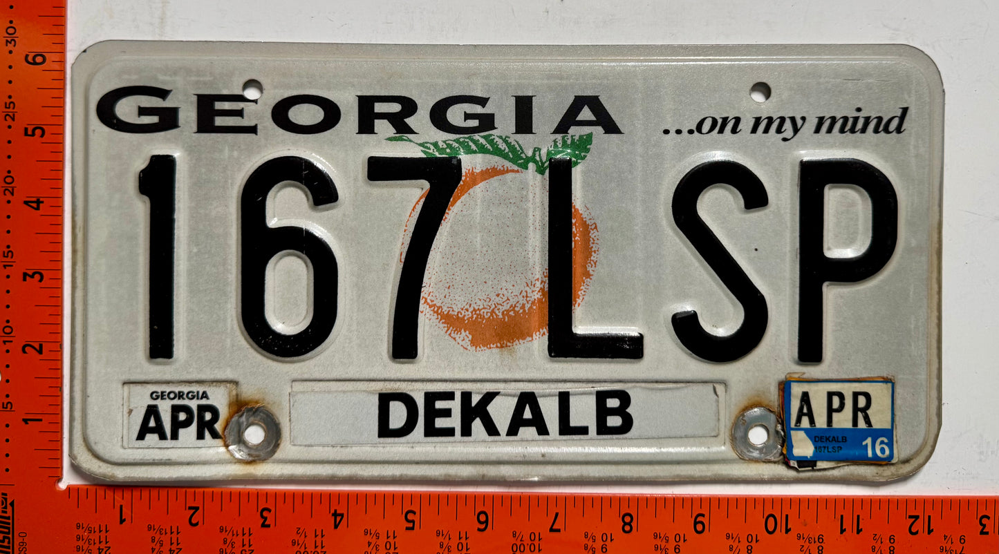 2016 Georgia #167 LSP Passenger License Plate