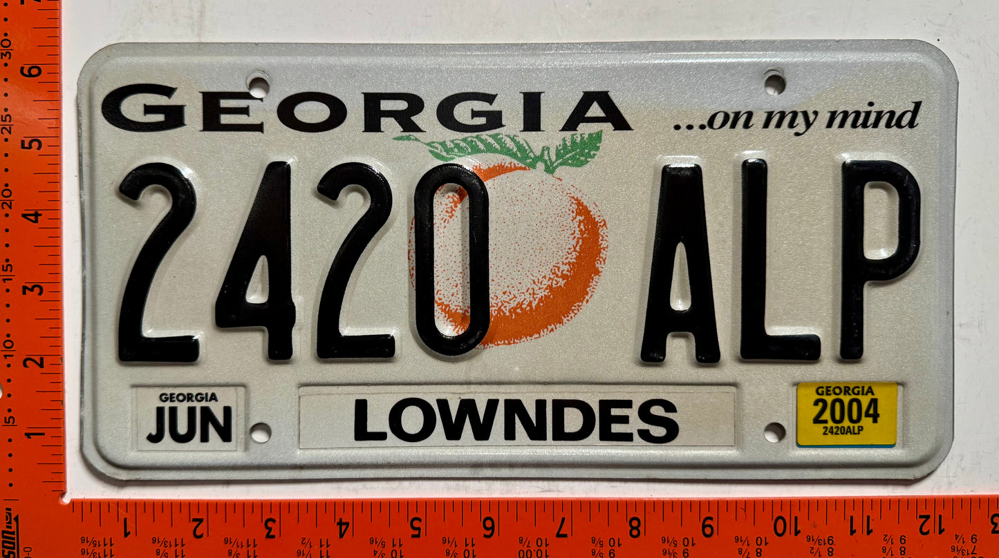 2004 Georgia #2420 ALP Passenger License Plate