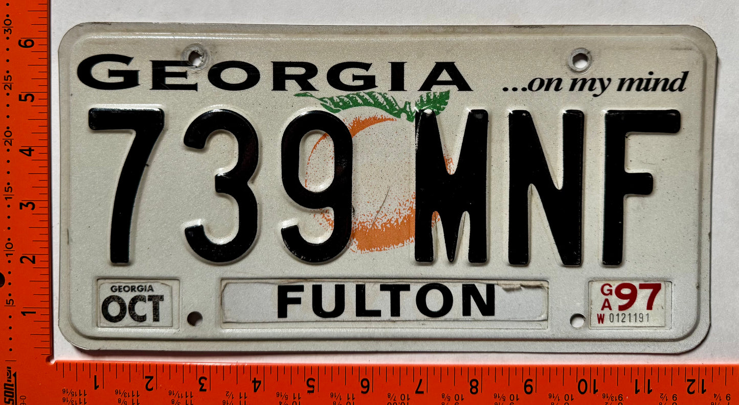 1997 Georgia #739 MNF Passenger License Plate