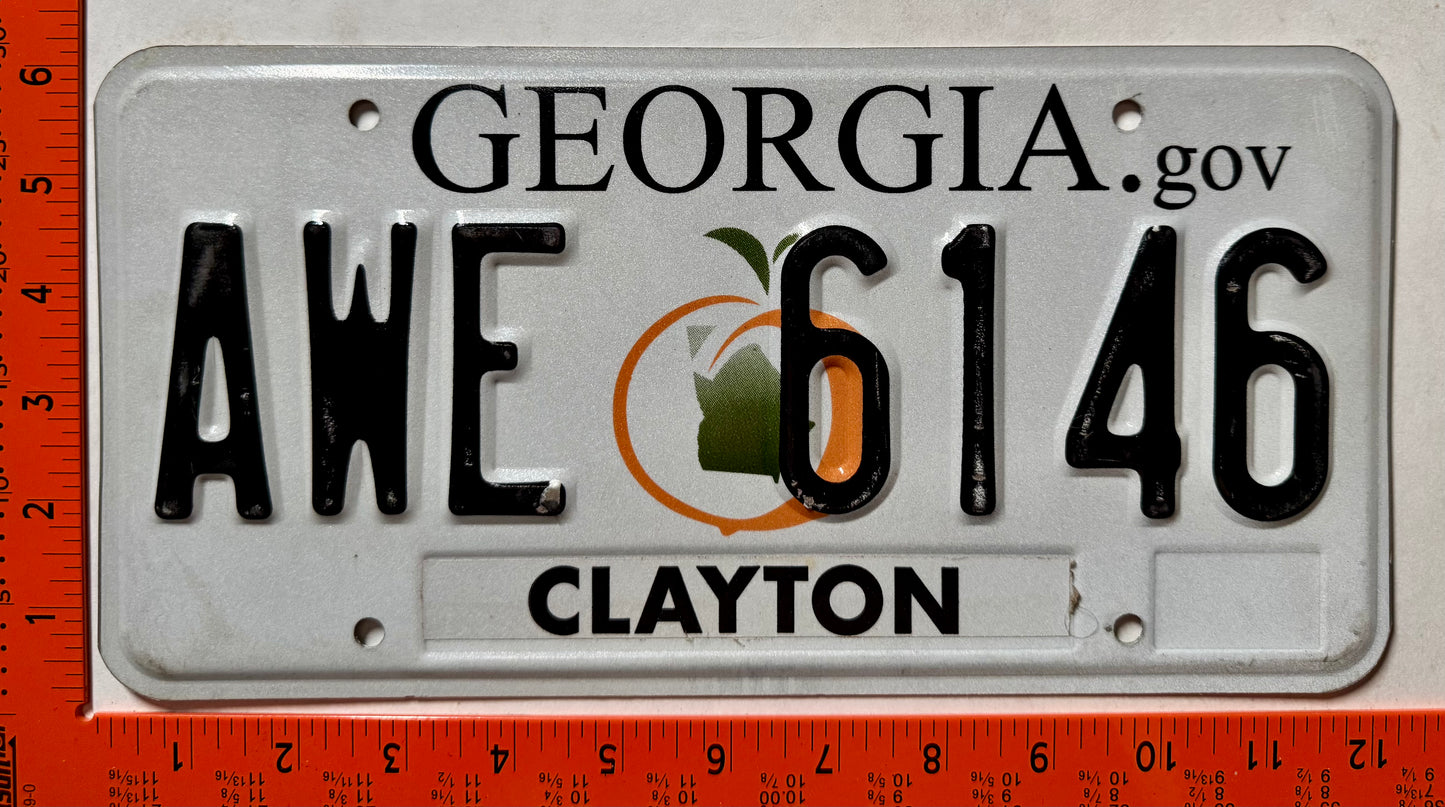 2007 base Georgia #AWE 6146 Passenger License Plate