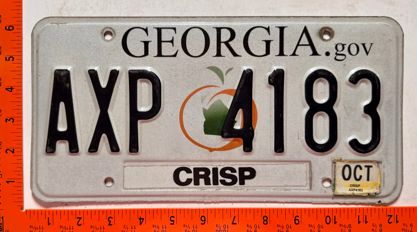 20?? Georgia #AXP 4183 Passenger License Plate
