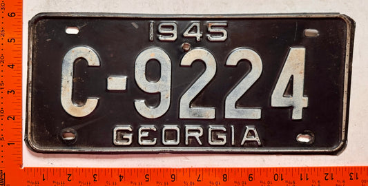 1945 Georgia #C-9224 Passenger License Plate