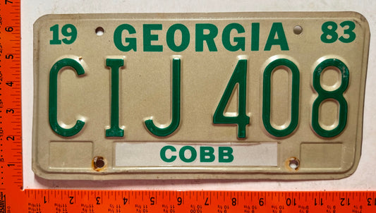1983 Georgia #CIJ 408 Passenger License Plate