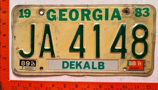 1988/1989 Georgia #JA 4148 Light Truck License Plate
