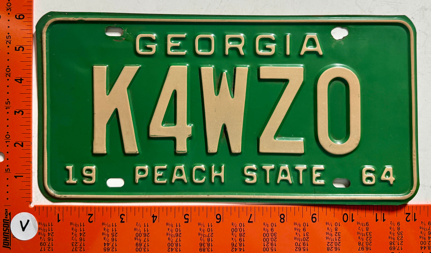 1964 Georgia #K4WZO Amateur Radio License Plate