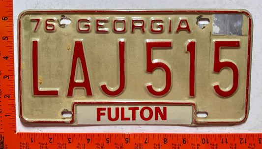 1976 Georgia #LAJ 515 Passenger License Plate