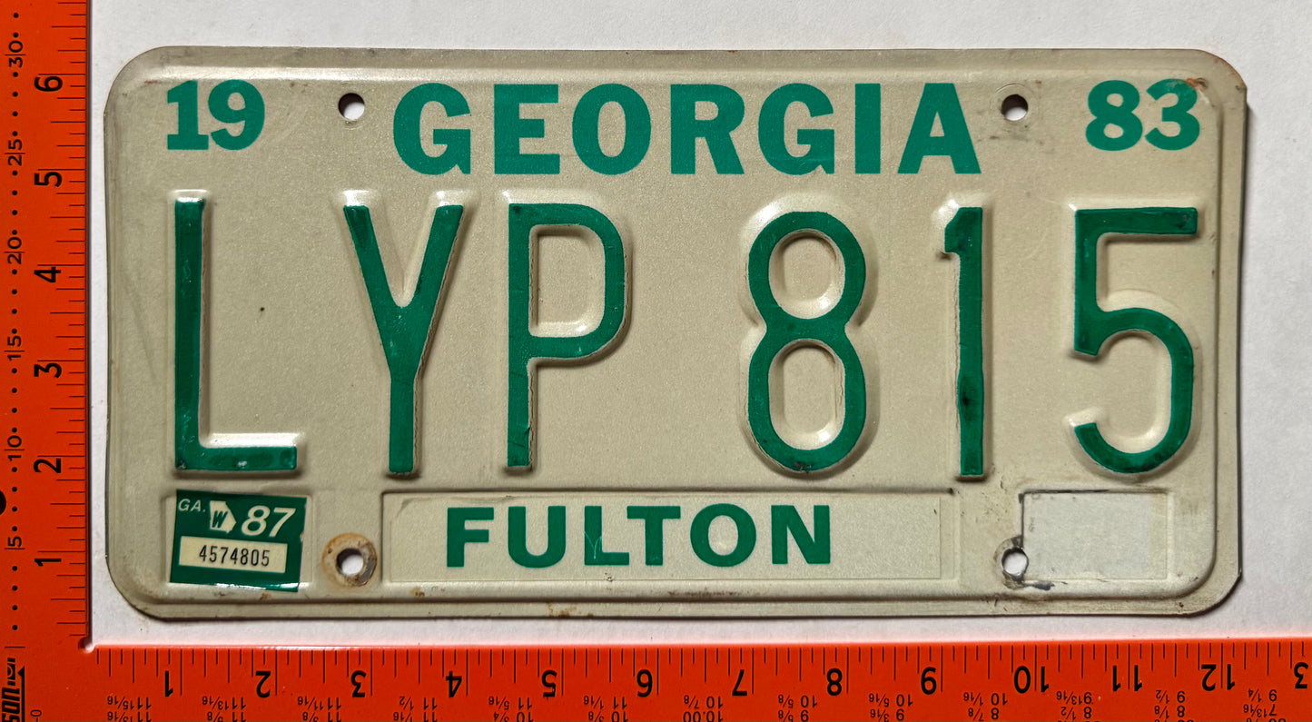 1987 Georgia #LYP 815 Passenger License Plate