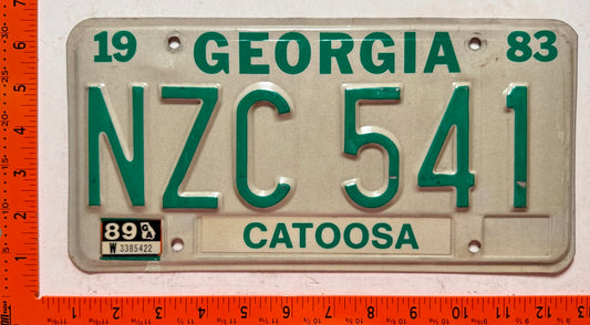 1989 Georgia #NZC 541 Passenger License Plate