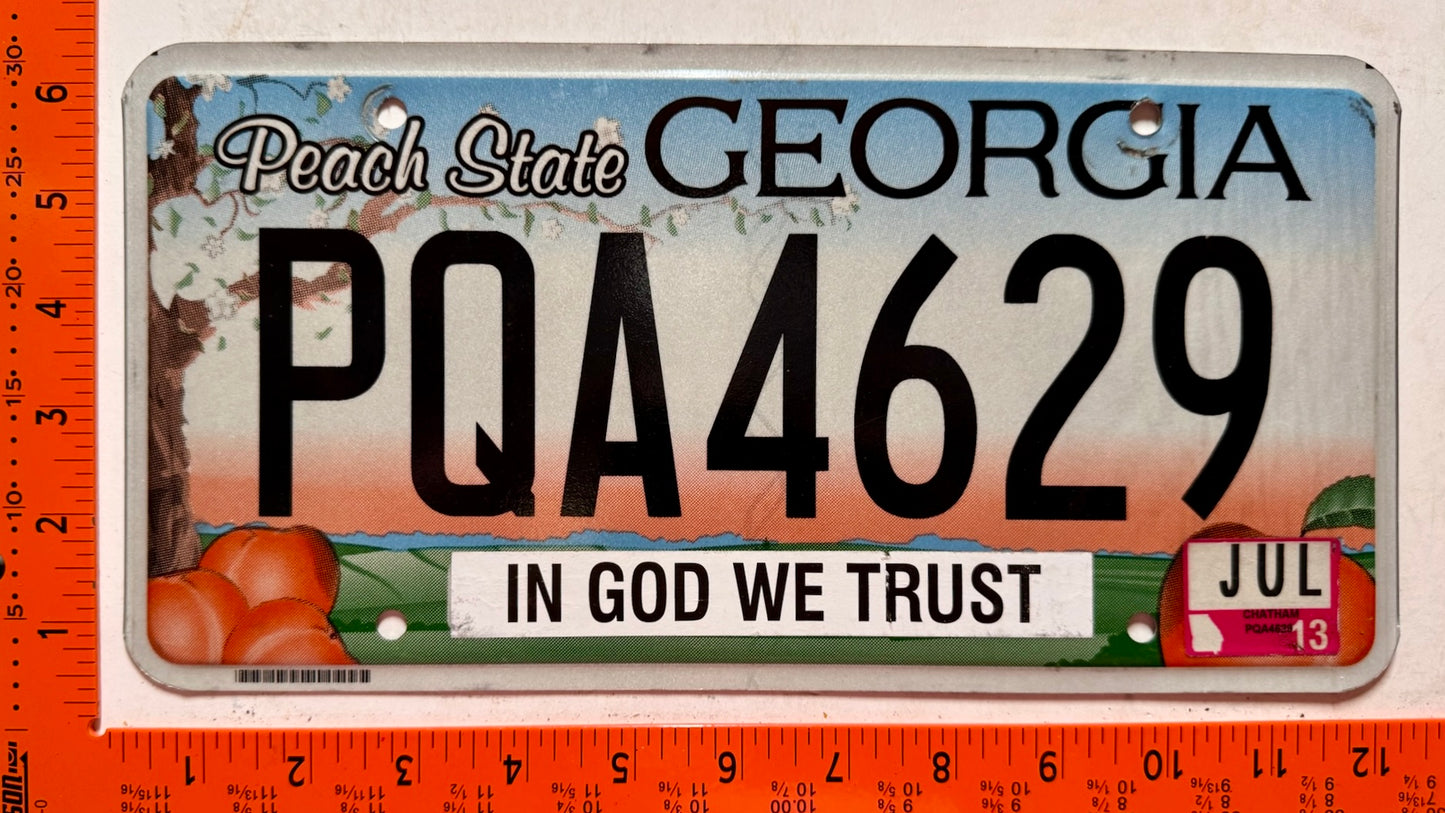 2013 Georgia #PQA4629 Passenger License Plate
