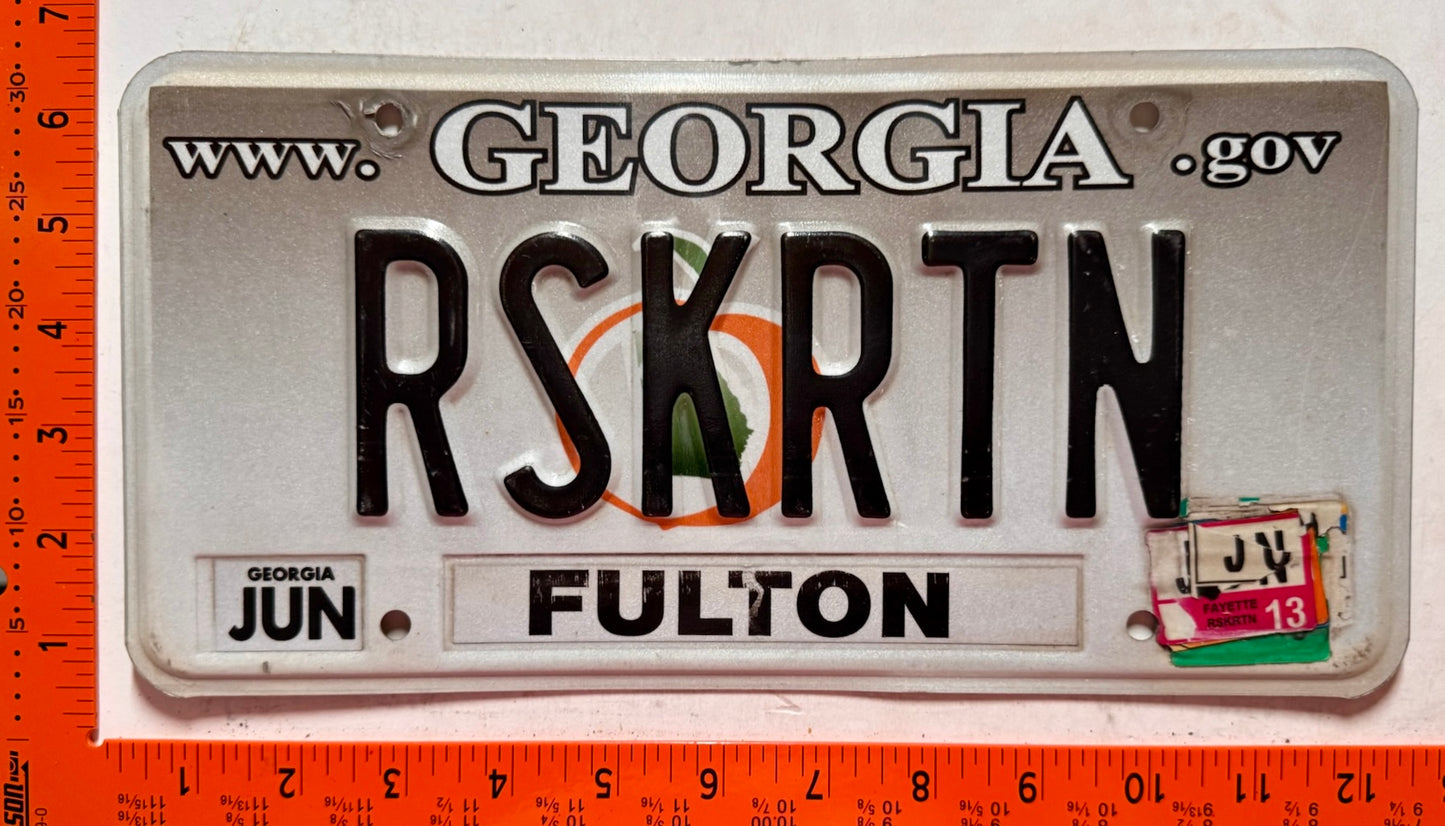 2013 Georgia #RSKRTN Passenger Vanity License Plate