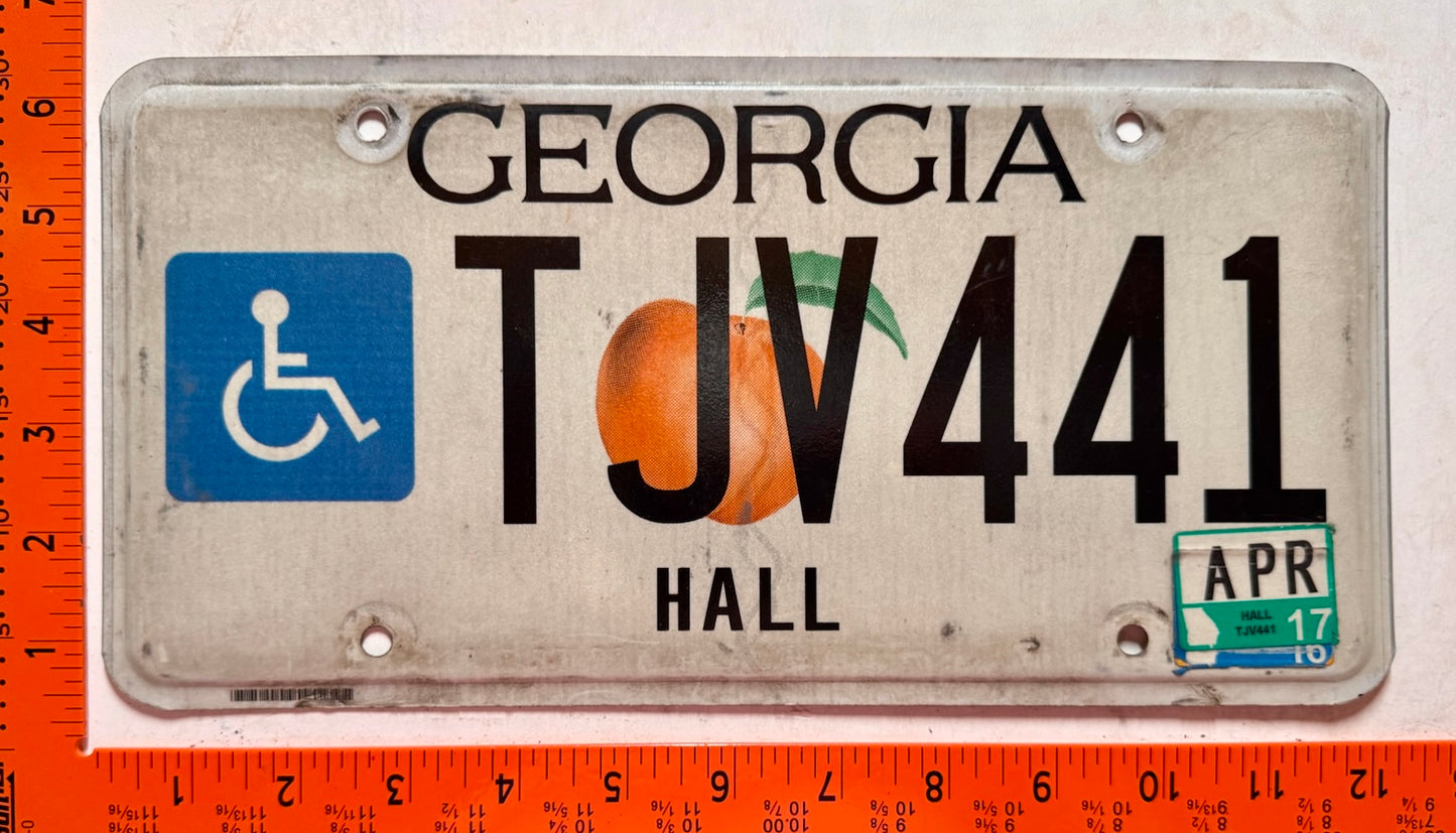 2017 Georgia #TJV441 Handicapped License Plate