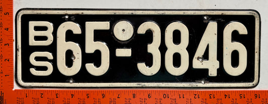 1948-1956 Germany #B/S 65-3846 Passenger License Plate