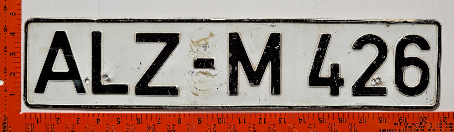 undated Germany #ALZ-M 426 Passenger License Plate