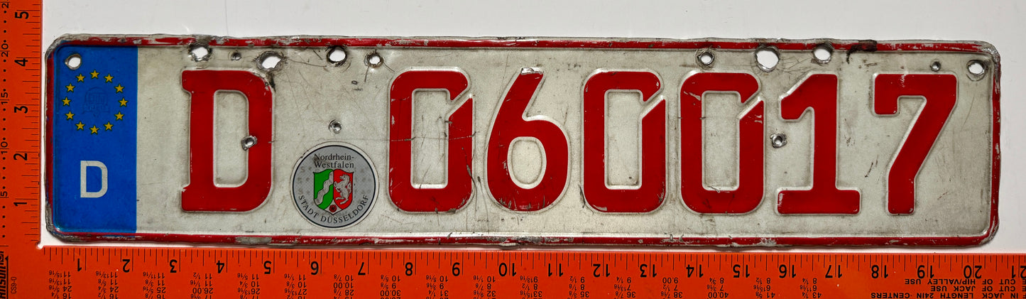 undated Germany #D 060017 Dealer License Plate