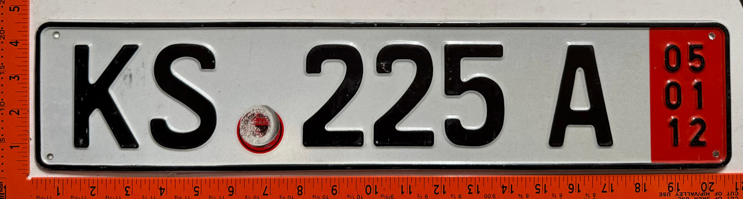 2004 Germany #KS 225A Export License Plate
