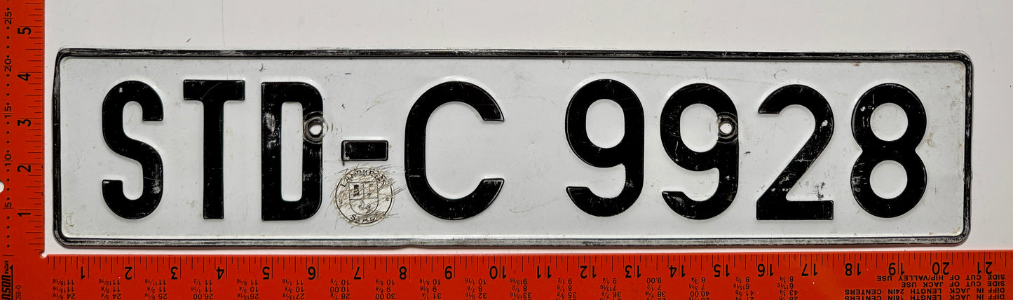 undated Germany #STD-C 9928 Passenger License Plate