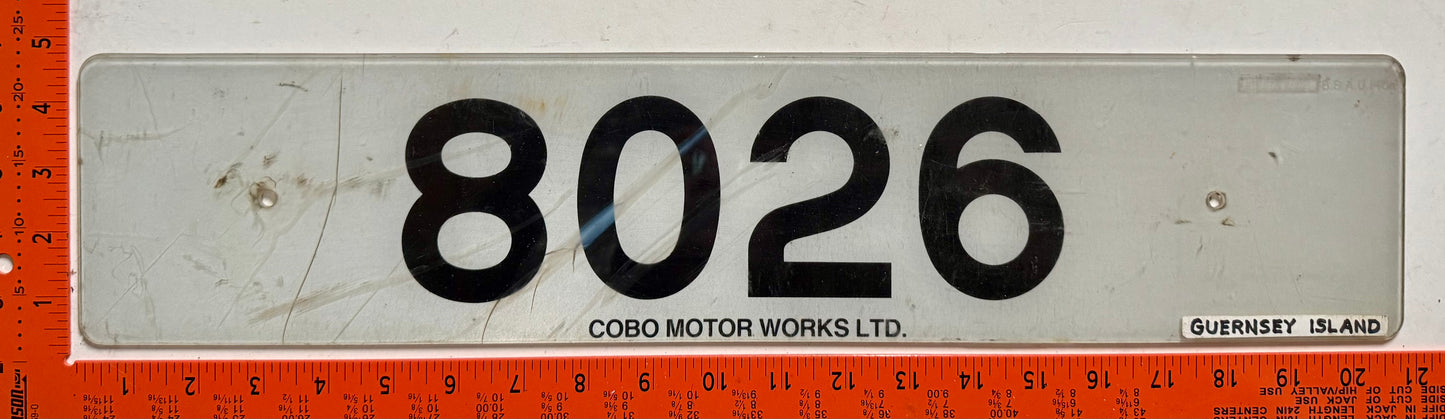 undated Guernsey #8026 Passenger License Plate