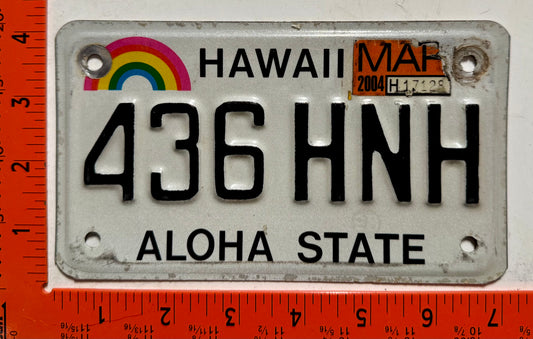 2004 Hawaii #436 HNH Motorcycle License Plate