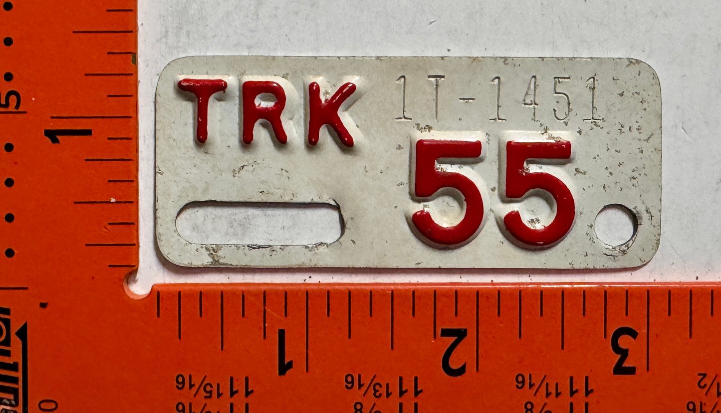 1955 Hawaii #1T-1451 Truck License Plate Date Tab