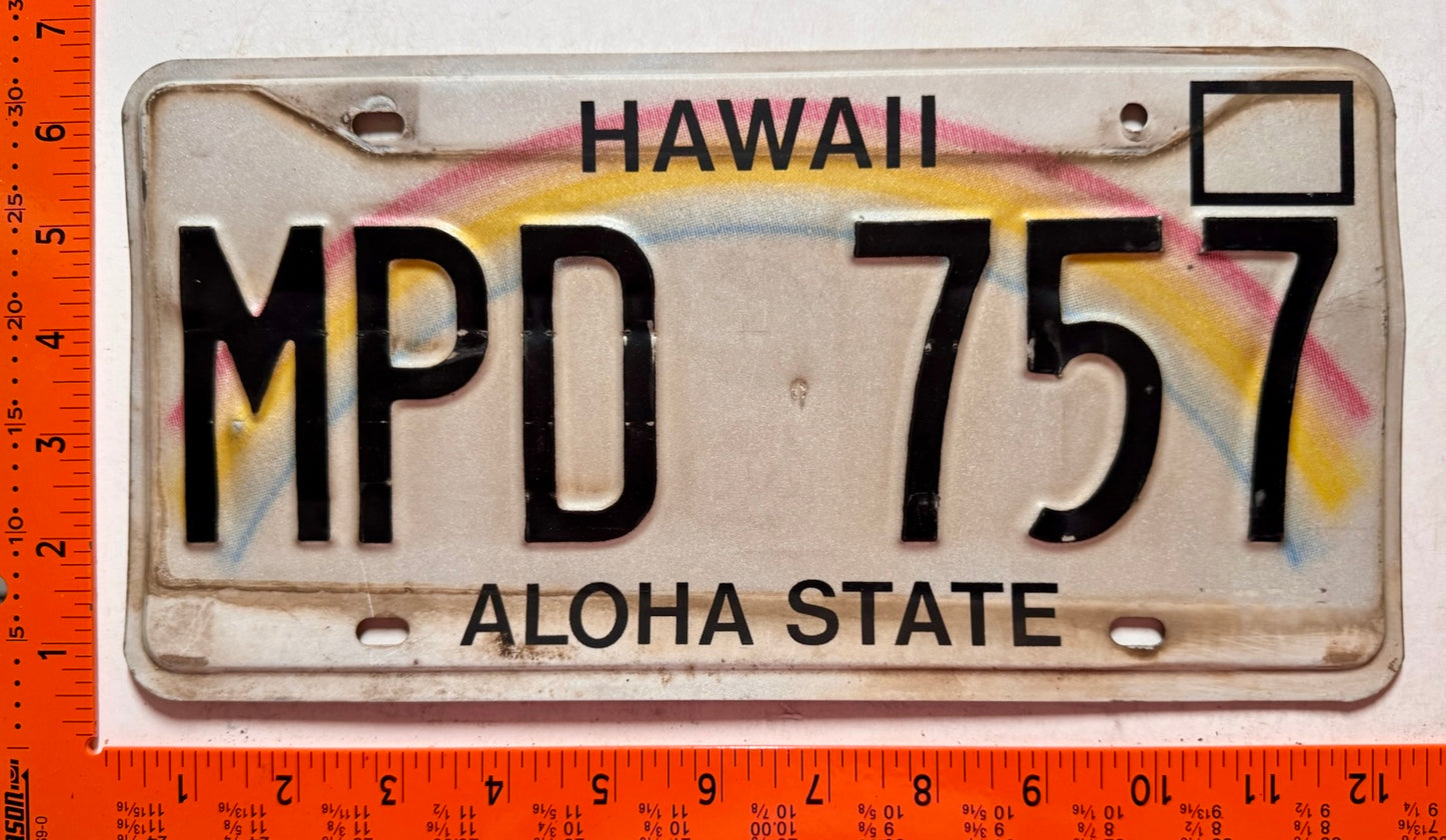 undated Hawaii #MPD 757 Maui Police License Plate