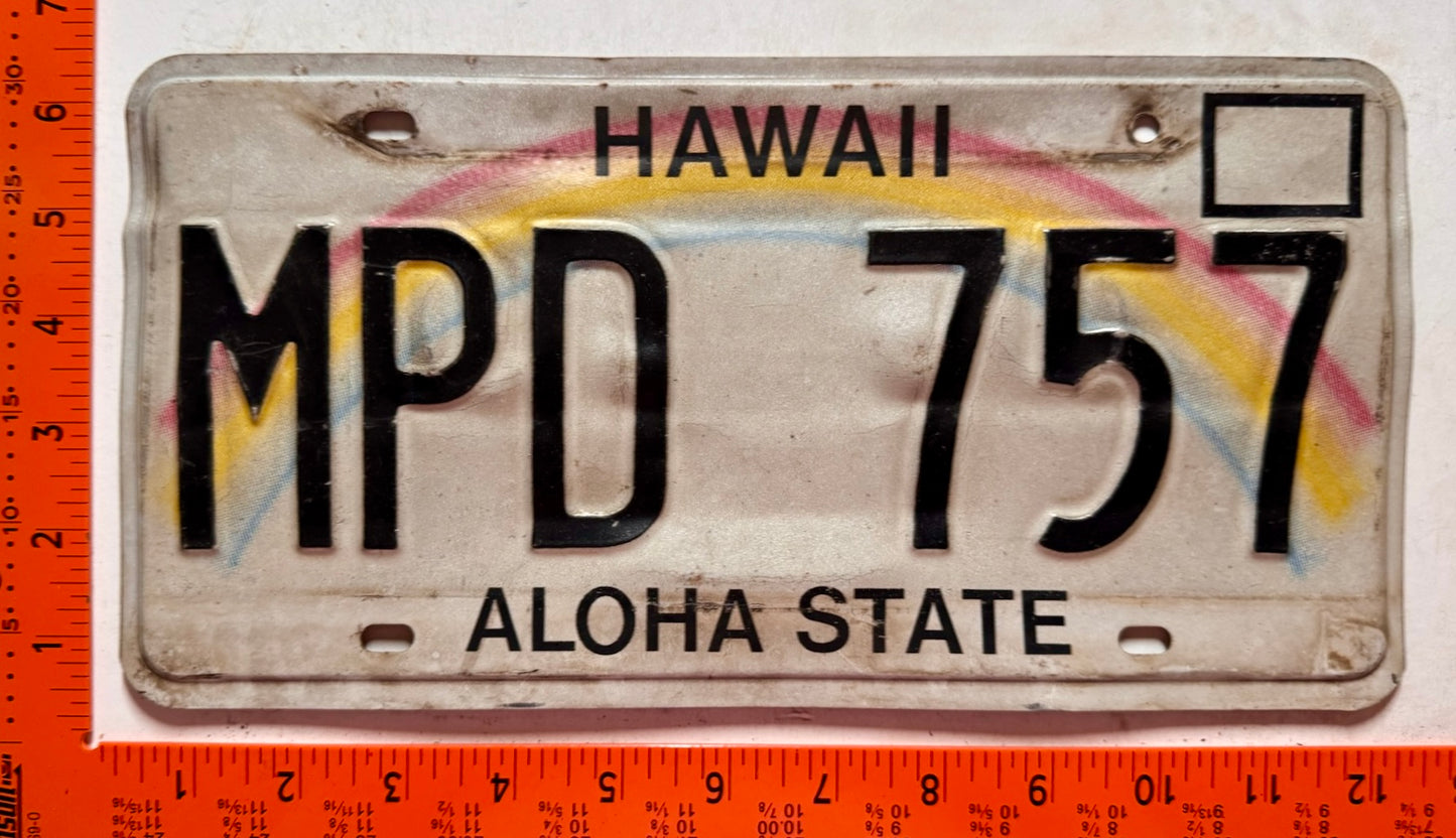 undated Hawaii #MPD 757 Maui Police License Plate