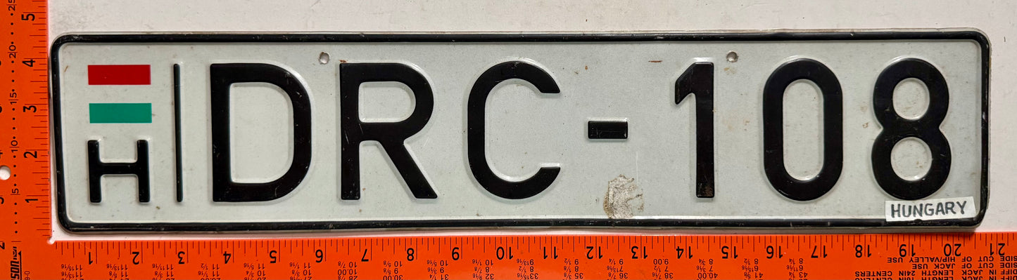 1990 series Hungary #DRC-108 Passenger License Plate