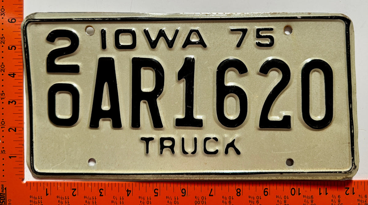 1975 Iowa #2/0 AR1620 Truck License Plate