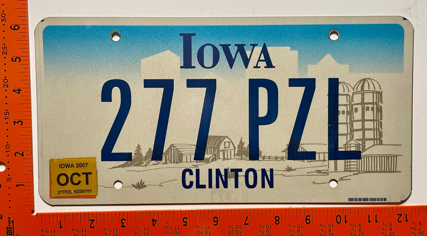 2007 Iowa #277 PZL Passenger License Plate