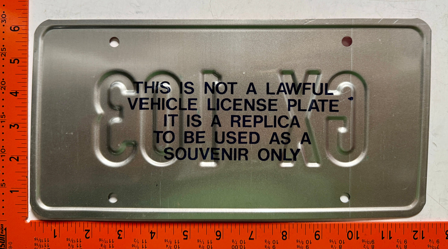 undated Idaho #GX 103 Souvenir Vanity License Plate
