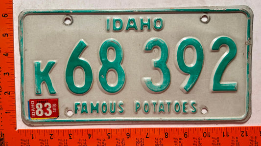 1983 Idaho #K68 392 Passenger License Plate